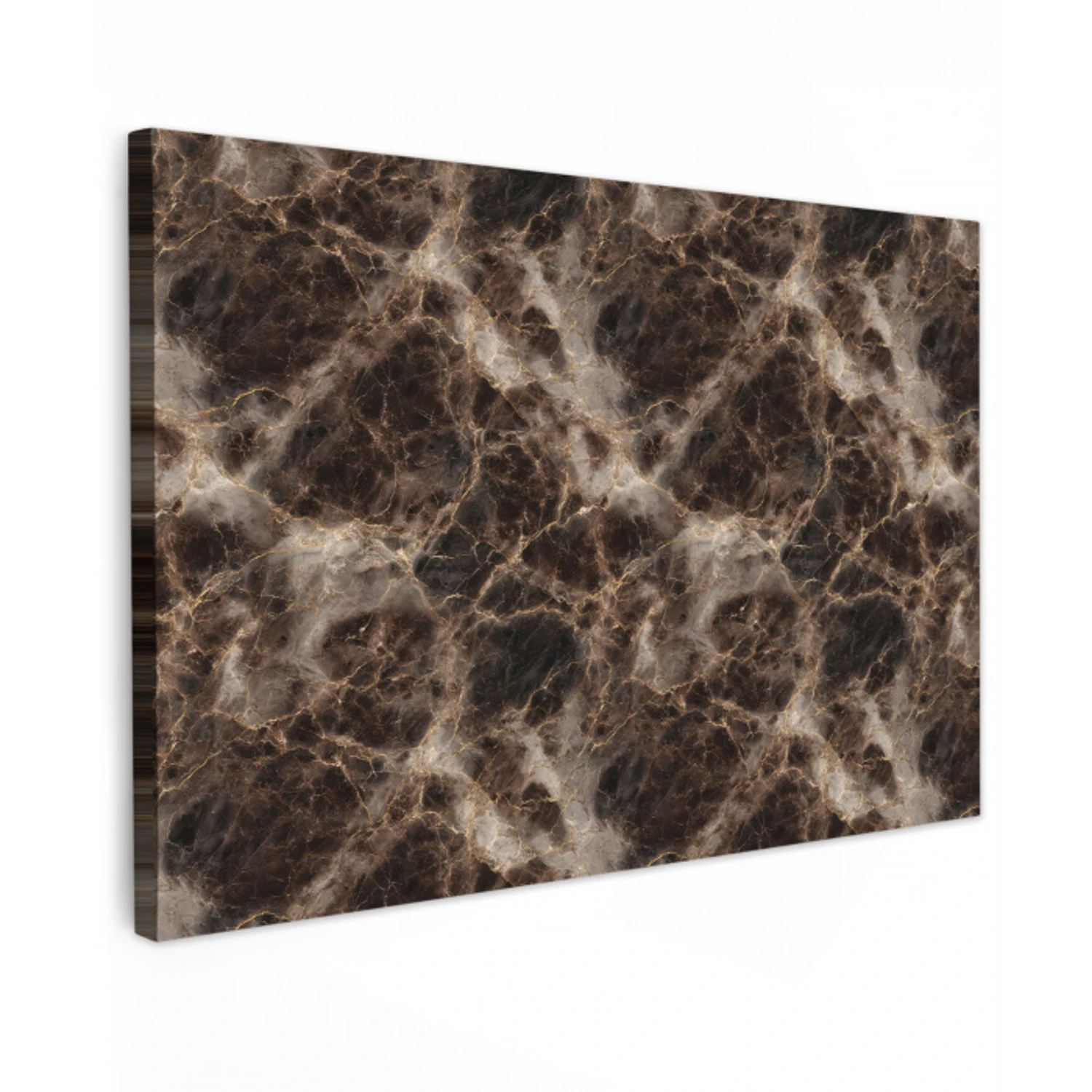 Bruin - Goud - Marmer Tuinposter op houten frame 2 cm dik klein 845 -3d