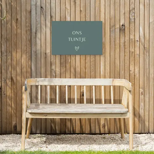 Ons tuintje Tuinposter op houten frame 2 cm dik klein -sfeer4
