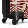 Patroon van bladeren in beige met rood NBS - Handbagage koffer - Unisex middel -wiel