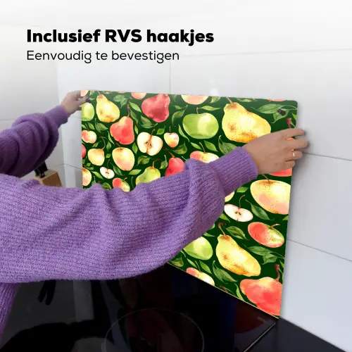 Appels - Peren - Fruit - Groen Inductie beschemer met haakjes klein 777 -ky-ophangen-nl