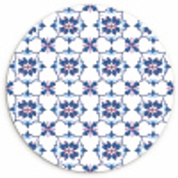 Modern - Patroon - Blauw - Roze Wandcirkel kunststof plaat 5mm dik klein 188 -3d