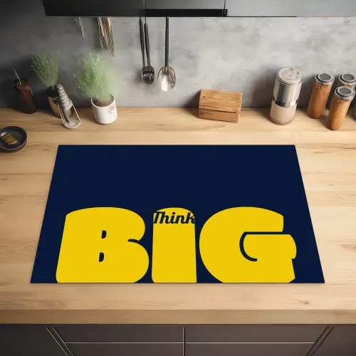 Think big - Blauw - Geel Inductie beschermer vinyl 3mm klein -sfeer5