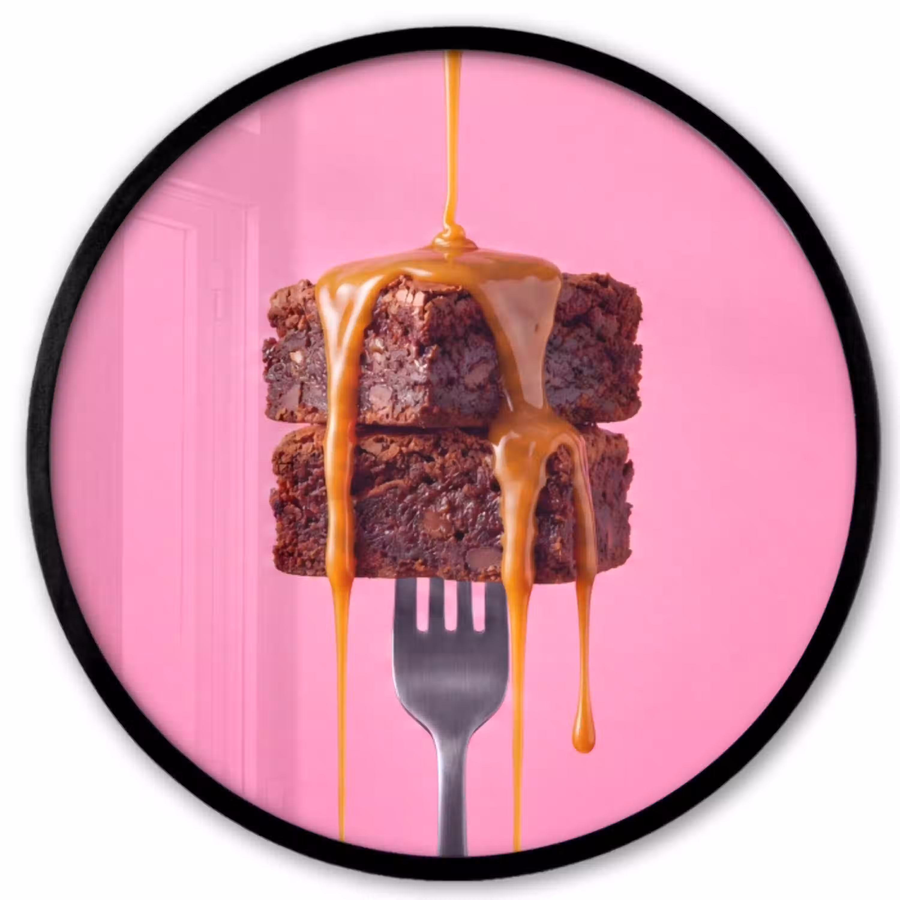 Brownie - Karamel - Eten Fotolijst rond zonder passe partout klein -3d