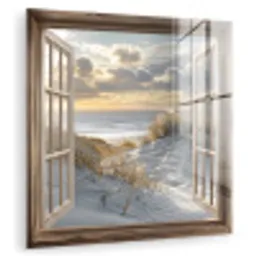 Doorkijk - Strand - Duinen - Zee - Natuur plexiglas 5mm klein -zzzproduct_nieuw