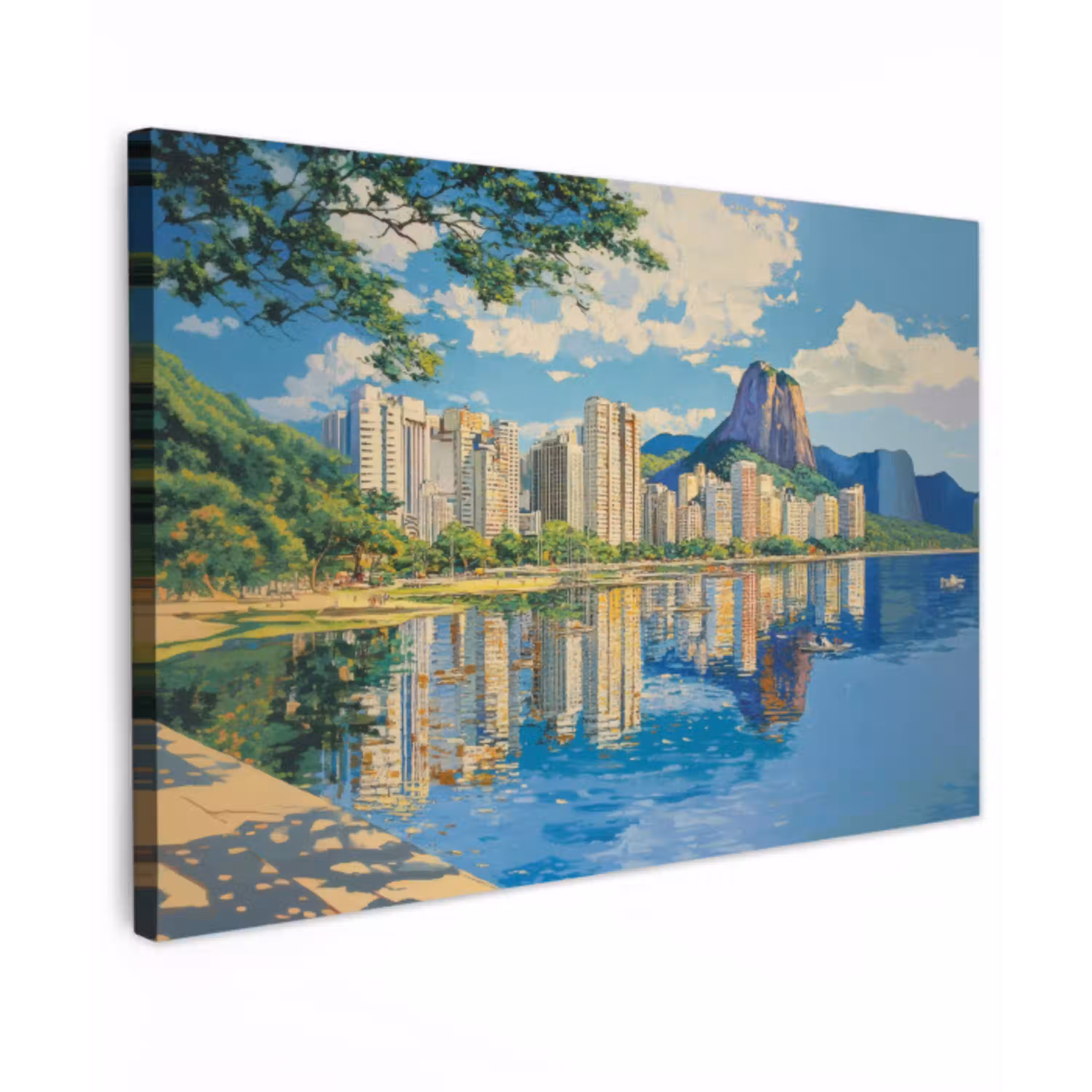 Berg - Skyline - Strand - Water canvas 2cm klein -z3d