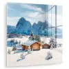 Winter - Huisje - Bergen - Uitzicht - Sneeuw plexiglas 5mm klein -zzzproduct_nieuw