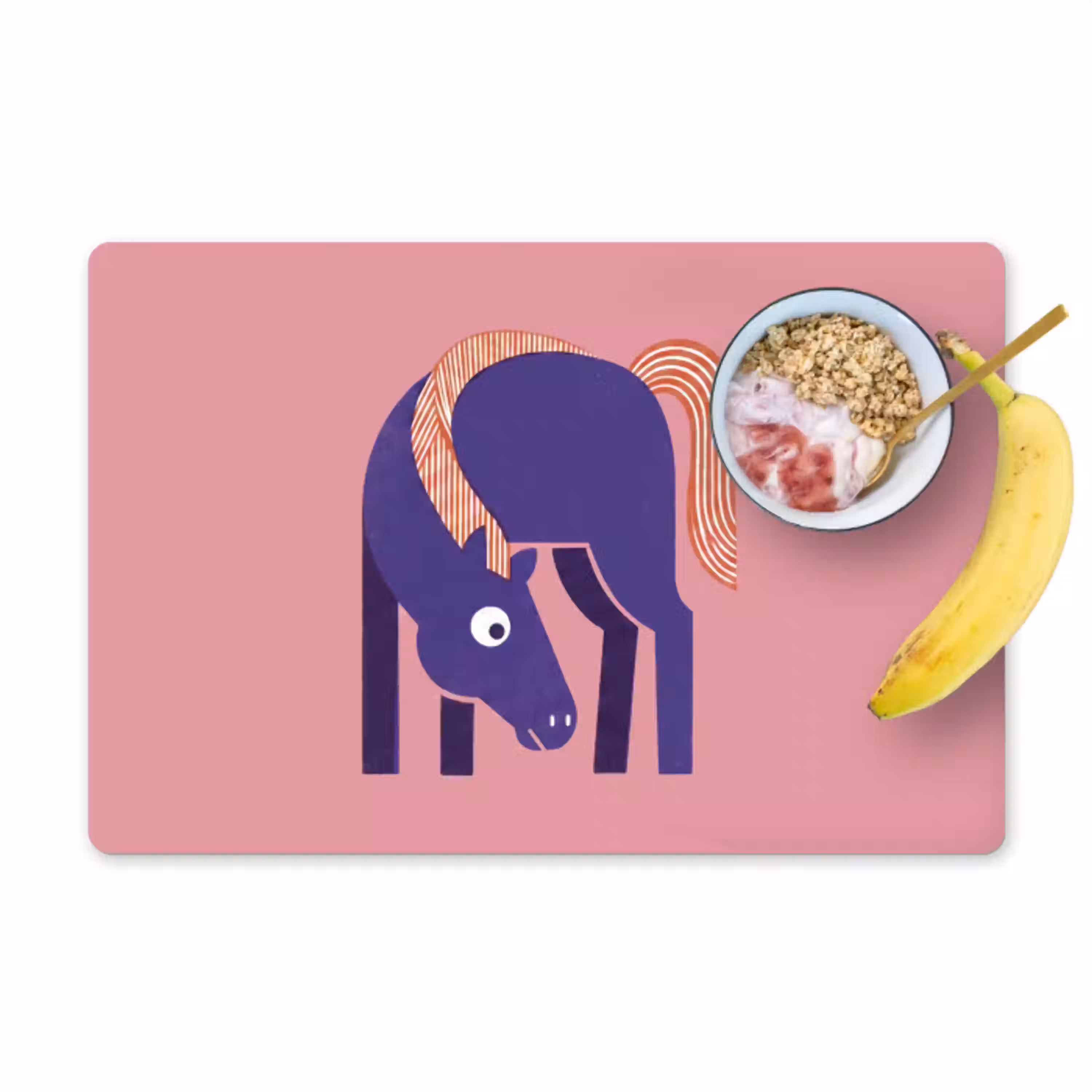 Paard - Abstract - Dieren - Modern - Blauw Placemat vinyl groot -zzzproduct_Kitchenyeah-website