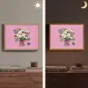 Bloemen - Quote - Kaartje - Kleurrijk Light Box met batterij (Wandlamp) middel -sfeer3