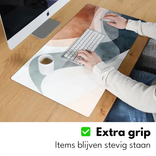 Abstract - Golven - Blauw Muismat XXL klein -sfeer3