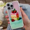 Taartje - Aardbeien - Glazuur - Kleurrijk Hoesje iPhone 16 Pro Max met koord klein -sfeer3