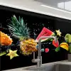 Splash - Fruit - Zwart keuken achterwand 2 middel -zzzz3d_schuin