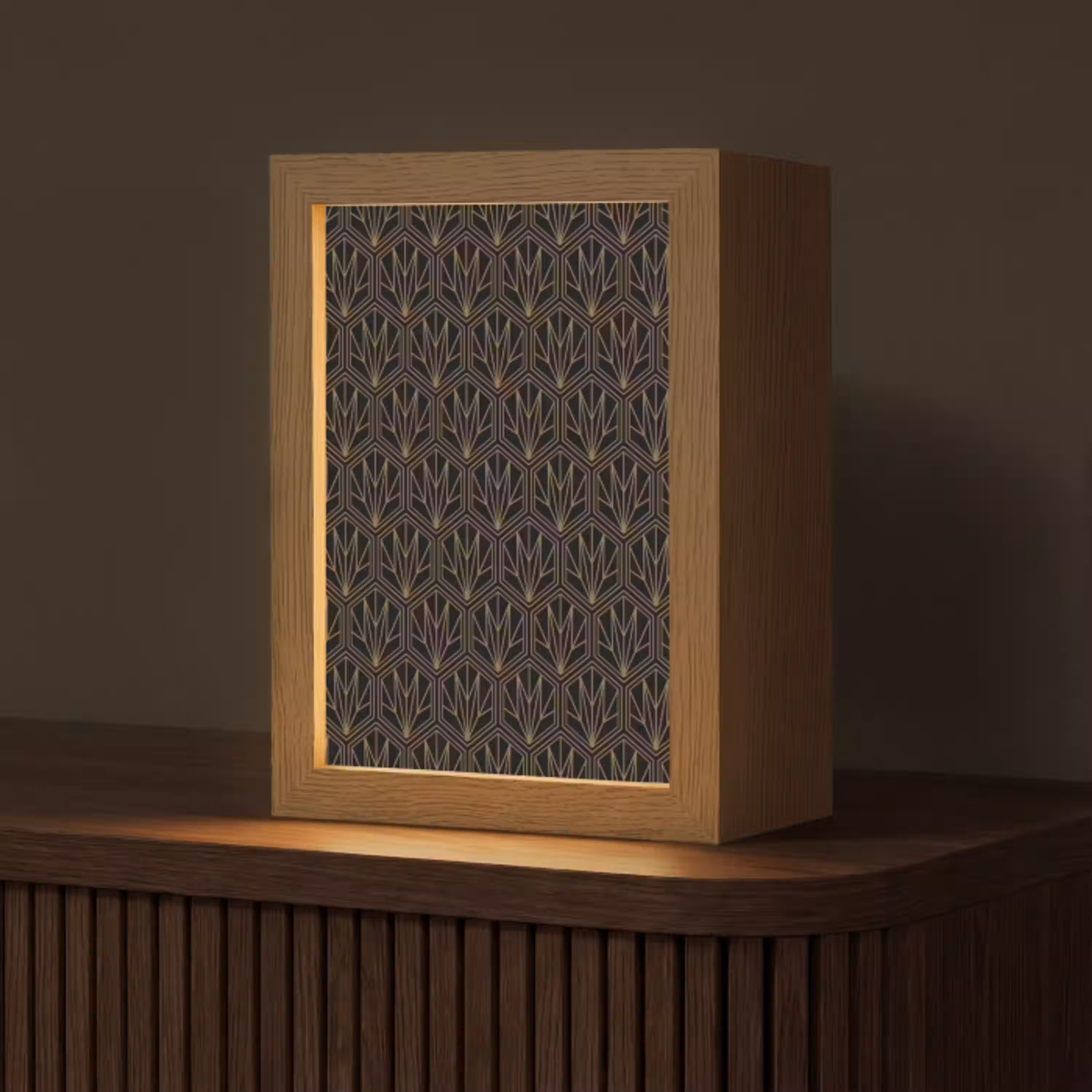 Goud - Zwart - Lijnen Light Box met kabel (Tafellamp) klein 925 -z3d_website