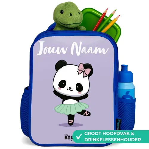 Kawai - Ballet - Panda Kinderrugzak - Blauw middel -inhoud_NL