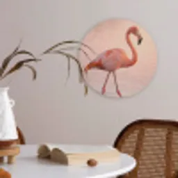 Flamingo - Water - Roze Akoestische PET Vilt - Rond klein -sfeer3
