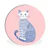 Kat - Illustratie - Minimalistisch - Roze Wandcirkel aluminium klein -3d