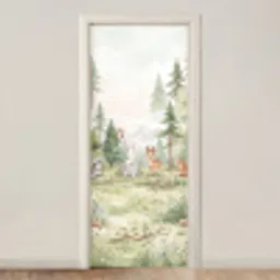 Bos - Dieren - Groen deurposter klein -3d_beige