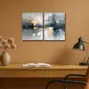 Abstract - Grijs - Goud - Modern Canvas - Meerluiken 2 luik klein -sfeer5