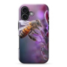 Honingbij - Paarse bloemen - Details Toughcase MagSafe Apple iPhone 17 klein -3d