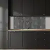 Donkergrijs - Ruw - Beton keuken achterwand 2 middel 871 -sfeer1