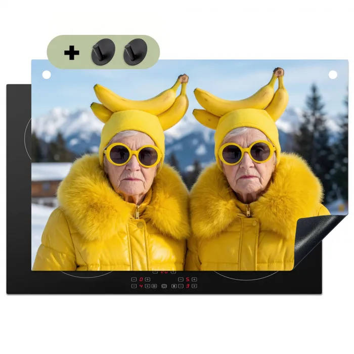 Vrouwen - Bananen - Geel Inductie beschemer met haakjes klein -3d