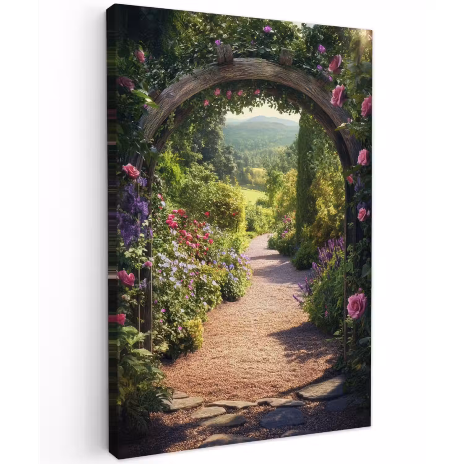 Leinwandbild - Durchsichtig - Blumen - Natur - Rosenbogen