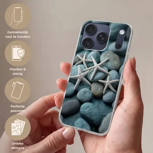 Zeesterren - Stenen - Wit Telefoonhoesje iPhone 17 Pro klein -sfeer3_NL