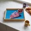 Taart - Edelstenen - Glitters - Roze Dienblad Rechthoek middel -sfeer2