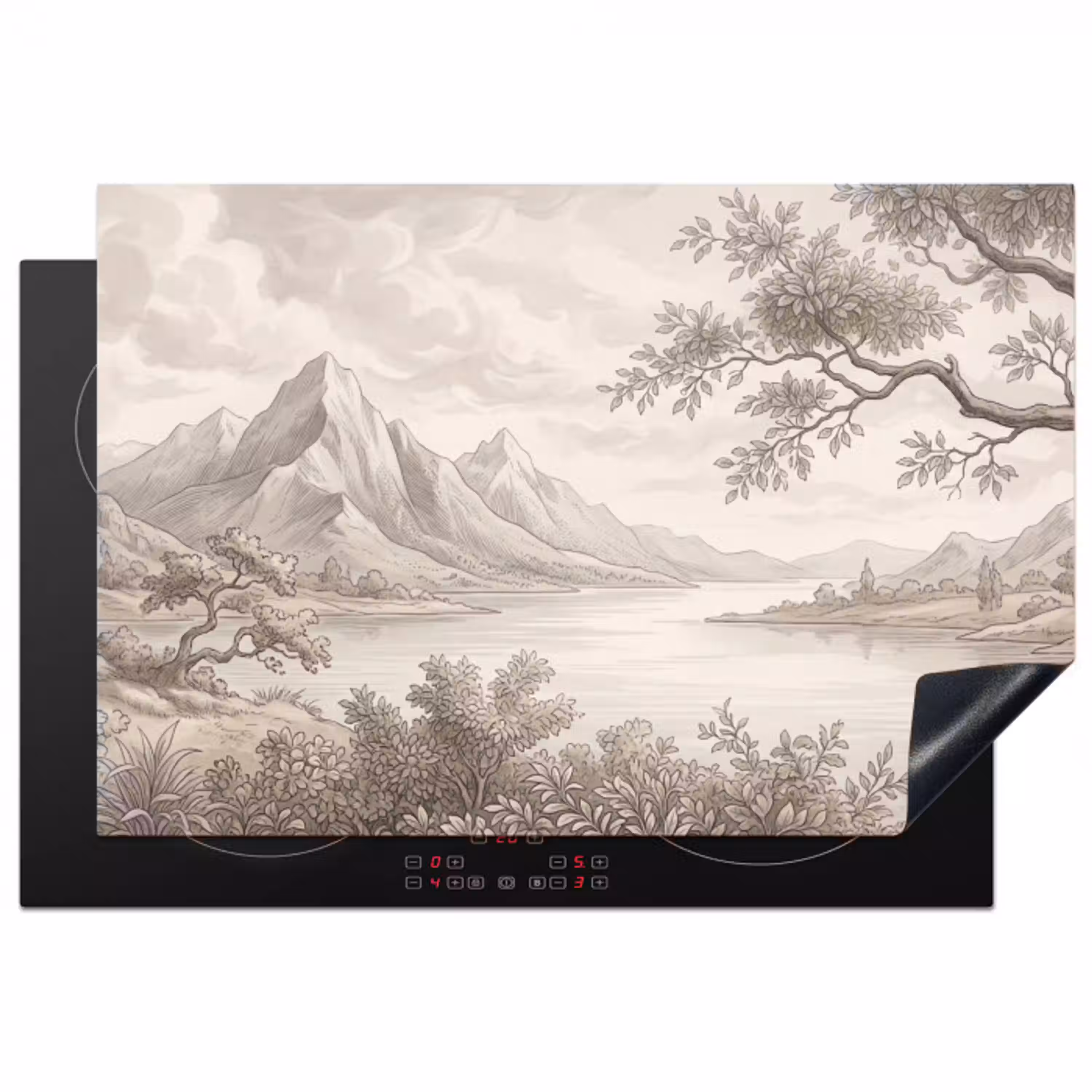 Landschap - Bergen - Meer - Natuur Inductie beschermer vinyl 3mm klein -3d