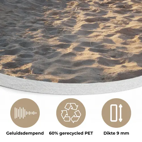 Strand - Zee - Nederland - Duinen - Zon Akoestische PET Vilt - Rond klein -closeup_NL