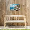 Boten - Rotsen - Zee - Zon Tuinposter op houten frame 2 cm dik klein -sfeer4