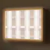 Ruitpatroon - Aardetinten - Minimalistisch Light Box met batterij (Wandlamp) middel 907 -z3d_website