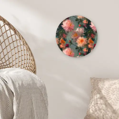 Dahlia - Bloemen - Patroon Wandcirkel kunststof plaat 5mm dik klein 188 -sfeer5