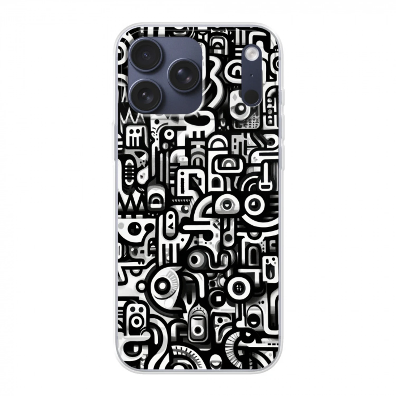 Symbolen - Abstract - Grafisch - Zwart Telefoonhoesje iPhone 17 Pro Max klein -3d