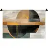 Abstract - Goud - Brons - Groen - Vormen - Modern Wandkleed katoen klein -zz3d