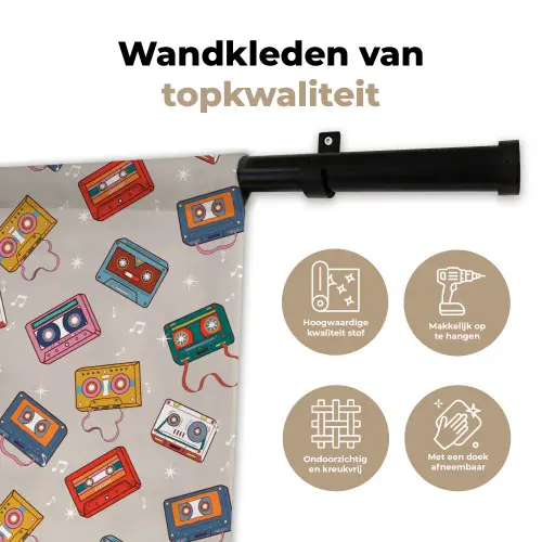 Muziek - Cassette - Patroon Wandkleed katoen klein 269 -sfeer2