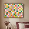 Vierkanten - Kleurrijk - Golvend Textielframe zwart klein -sfeer1