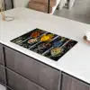 Kruiden - Lepel - Specerijen - Zwart - Keuken Inductie beschermer vinyl 3mm klein -sfeer8