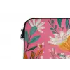 Roze - Bloemen - Wit - Oranje laptophoes neopreen klein -detail