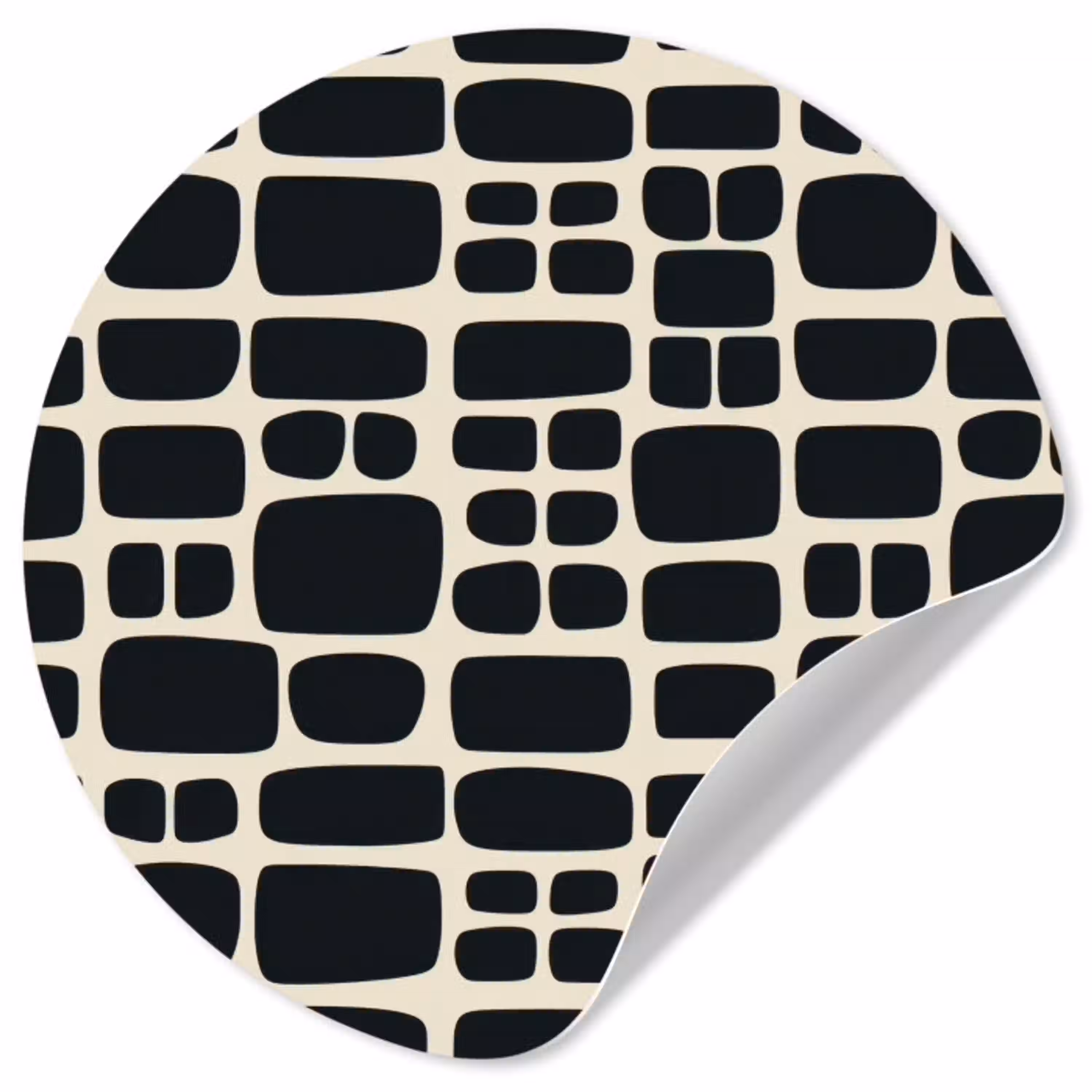 Modern - Organisch - Zwart Wandcirkel behangsticker klein 186 -3d