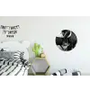 Paard - Sport - Zwart - Wit Wandcirkel aluminium klein -kinderkamer