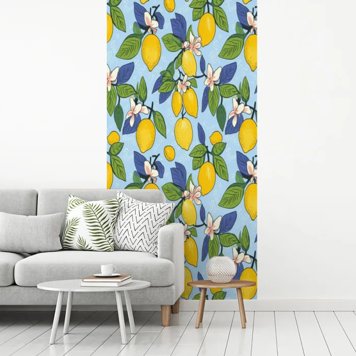 Illustratie - Citroen - Patroon fotobehang vinyl groot 64 -woonkamer