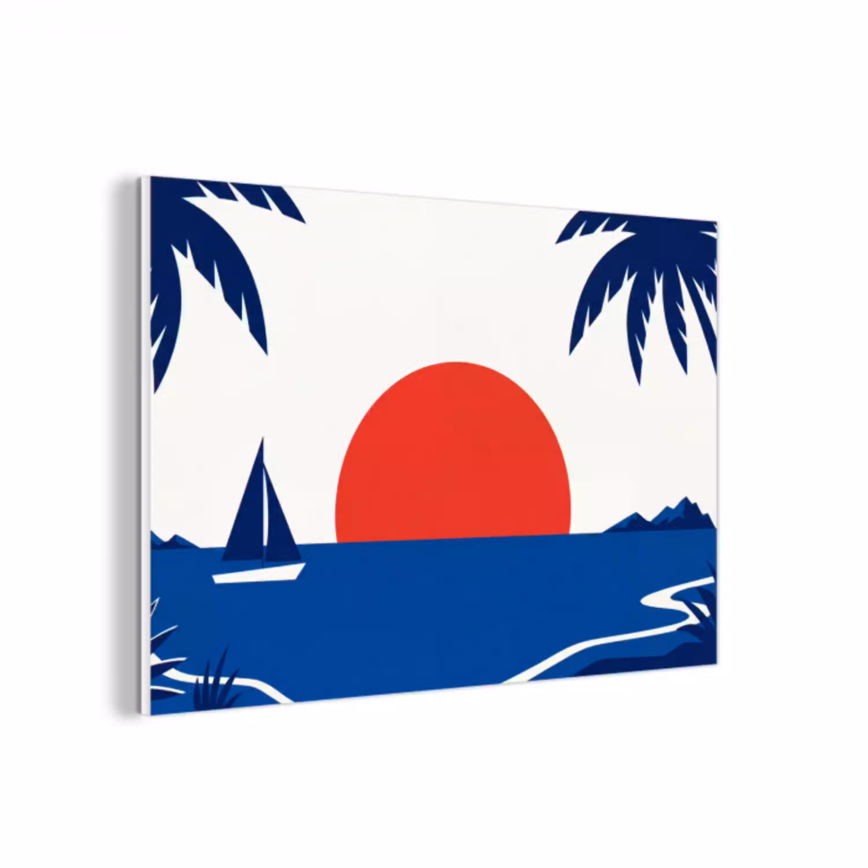 Zonsondergang - Zee - Palmboom - Tropisch - Modern forex 5mm xxl -3d