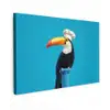 Tucan - Sokkel - Vogel - Koksmuts Tuinposter op houten frame 2 cm dik klein -3d