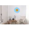 Bloem - Smiley - Kleurrijk Wandcirkel aluminium klein -woonkamer