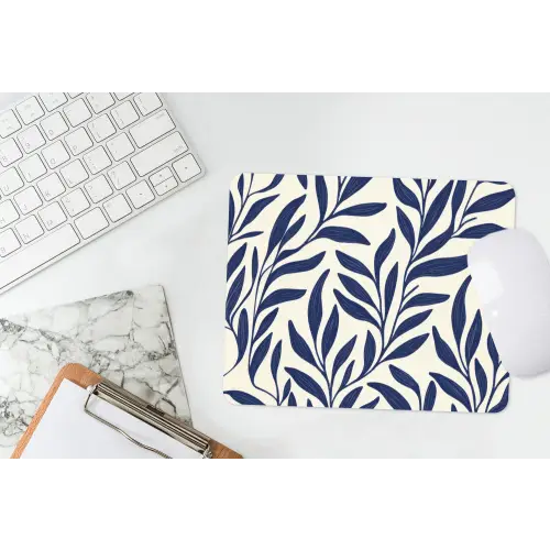 Bladeren - Klimop - Donkerblauw muismat rubber klein -witbureau