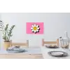 Smiley - Bloem - Roze Muursticker klein -eettafel
