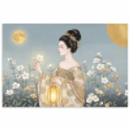 Aziatisch - Vrouw - Kimono poster papier klein -3d