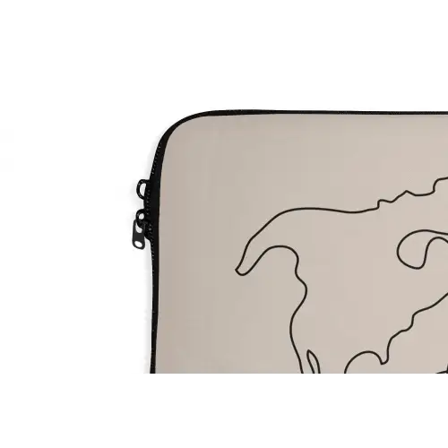 Wereldkaart - Simpel - Vliegtuig laptophoes neopreen klein -detail