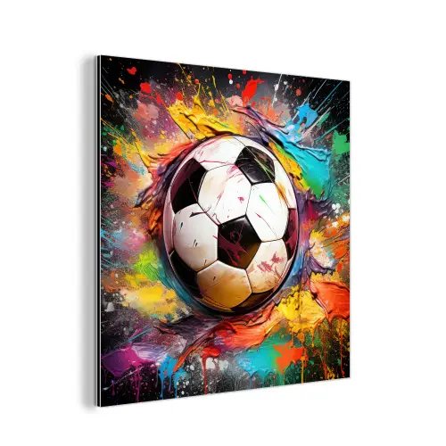 Voetbal - Verf - Kleuren - Zwart - Wit aluminium wit klein -3d