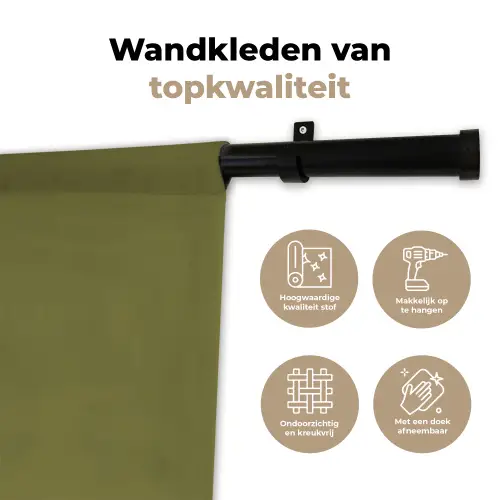 Avocado - Minimalistisch - Illustratie - Groen Wandkleed katoen klein -sfeer2